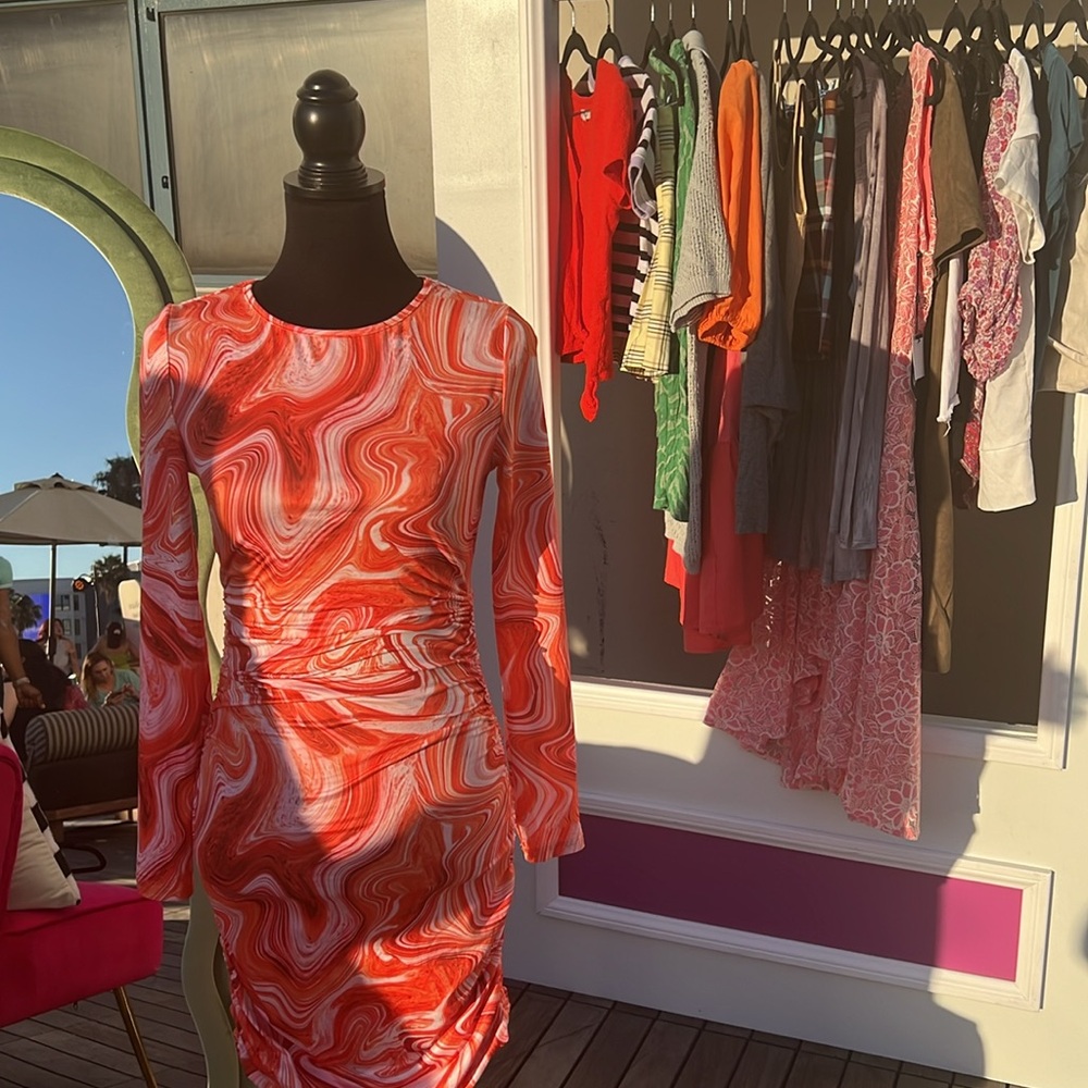 πPOSH PARTY LA LIVE SHEIN RUCHED MIDI DRESS - Picture 11 of 16
